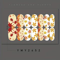 Flower Print Nail Polish Stickers 14 Sheets