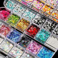 Halloween Nail Sequins Stickers Box - Pumpkin Snowflake Ghost