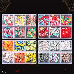 Halloween Nail Sequins Stickers Box - Pumpkin Snowflake Ghost
