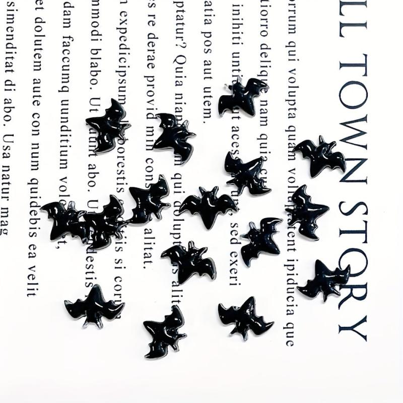 100pcs Halloween Bat Nail Art Charms 3D Resin Bat Nail Art Accessories