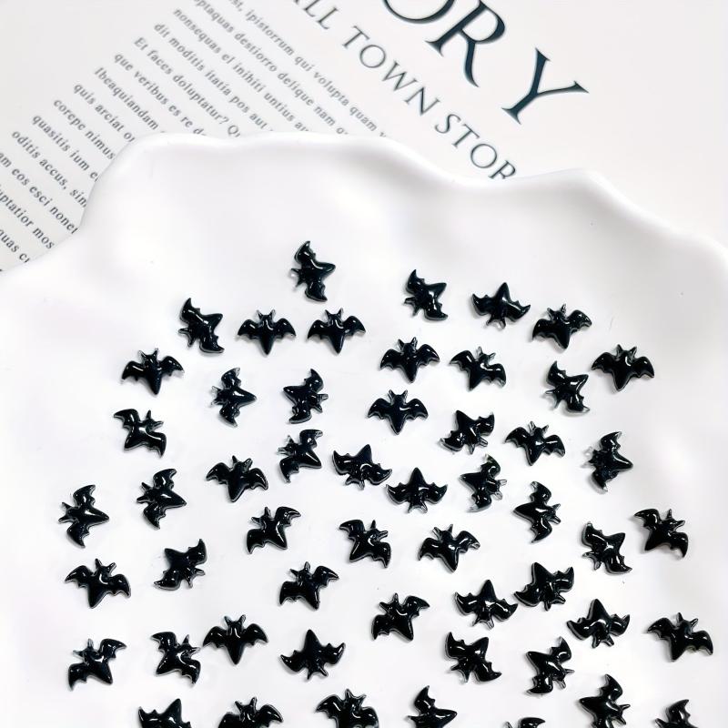 100pcs Halloween Bat Nail Art Charms 3D Resin Bat Nail Art Accessories