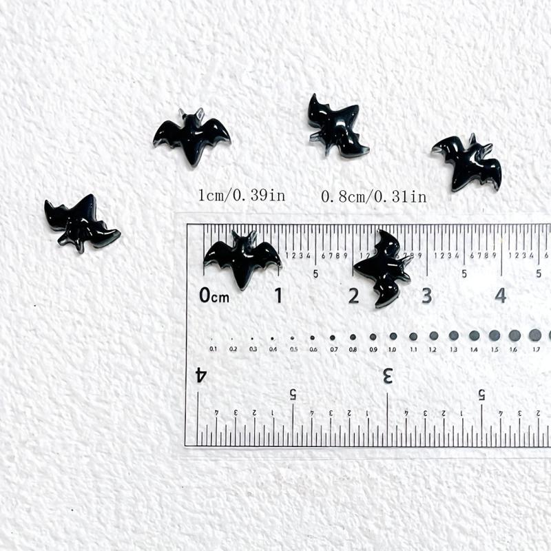100pcs Halloween Bat Nail Art Charms 3D Resin Bat Nail Art Accessories