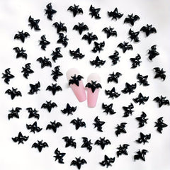 100pcs Halloween Bat Nail Art Charms 3D Resin Bat Nail Art Accessories