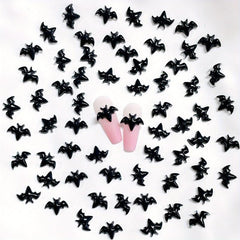 100pcs Halloween Bat Nail Art Charms 3D Resin Bat Nail Art Accessories