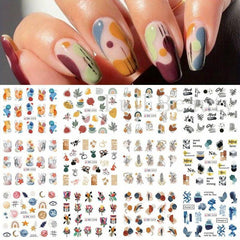 12 Butterfly Nails Sticker English Letter Water Transfer Decal