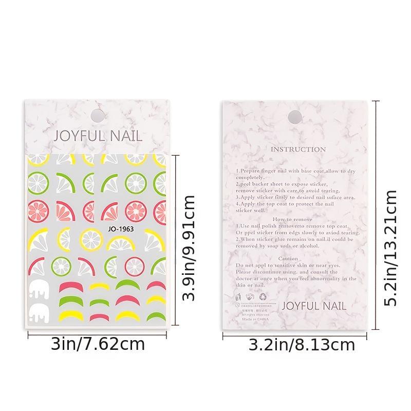 Nail Stickers 6 Sheet Nail Art Summer Nail Decals For Woman Kids Girls
