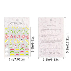 Nail Stickers 6 Sheet Nail Art Summer Nail Decals For Woman Kids Girls