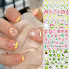 Nail Stickers 6 Sheet Nail Art Summer Nail Decals For Woman Kids Girls