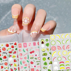 Nail Stickers 6 Sheet Nail Art Summer Nail Decals For Woman Kids Girls