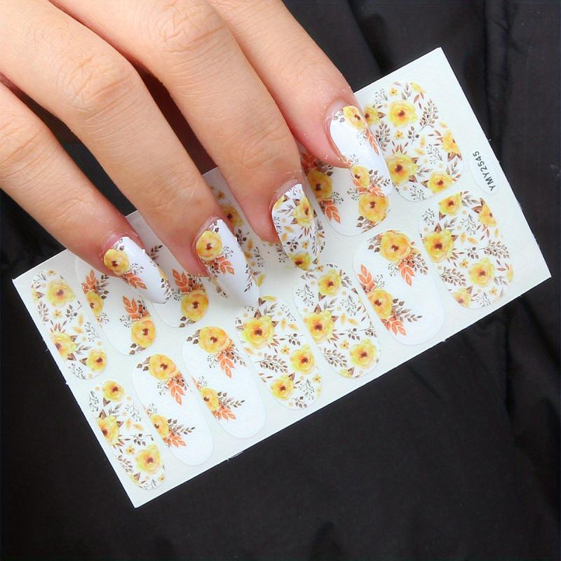 Flower and Leaf Nail Art Stickers Self Adhesive Nail Decoration