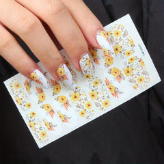 Flower and Leaf Nail Art Stickers Self Adhesive Nail Decoration
