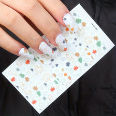 Flower and Leaf Nail Art Stickers Self Adhesive Nail Decoration