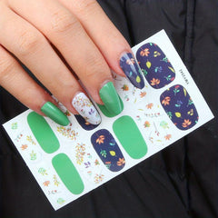 Flower and Leaf Nail Art Stickers Self Adhesive Nail Decoration