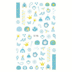 Princess Nail Art Stickers Self Adhesive Cartoon Design for Adult