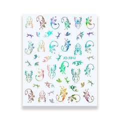 Holographic Leaves and Vines Nail Art Stickers DIY Decals for Women and Girls