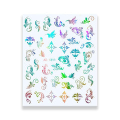 Holographic Leaves and Vines Nail Art Stickers DIY Decals for Women and Girls