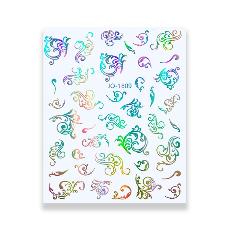 Holographic Leaves and Vines Nail Art Stickers DIY Decals for Women and Girls