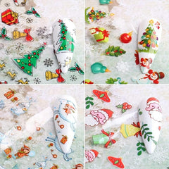 Christmas Nail Foil Transfer Stickers Santa Gift Snow Nail Decals