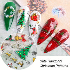 Christmas Nail Foil Transfer Stickers Santa Gift Snow Nail Decals