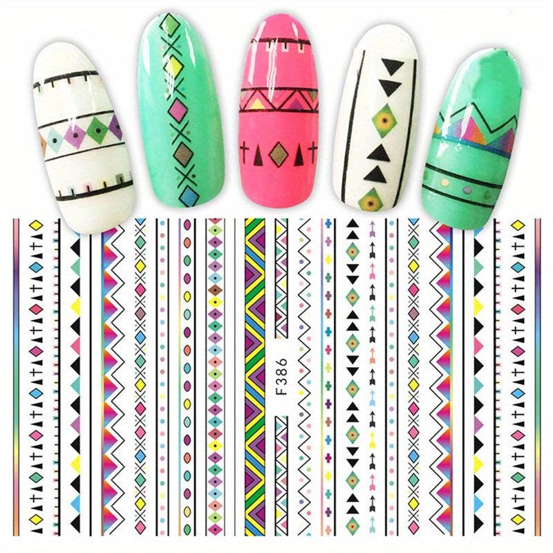 Geometry Nail Art Stickers Decals Self Adhesive Decoration