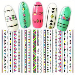 Geometry Nail Art Stickers Decals Self Adhesive Decoration