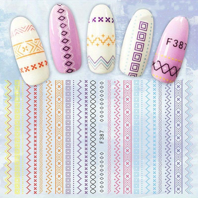Geometry Nail Art Stickers Decals Self Adhesive Decoration