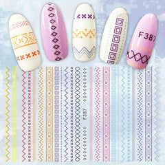 Geometry Nail Art Stickers Decals Self Adhesive Decoration