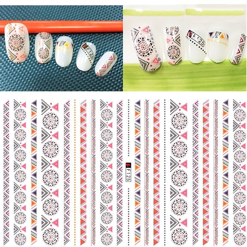 Geometry Nail Art Stickers Decals Self Adhesive Decoration