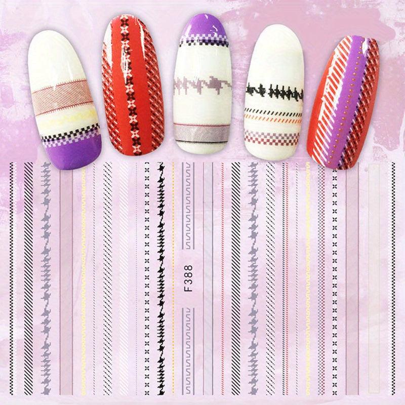 Geometry Nail Art Stickers Decals Self Adhesive Decoration