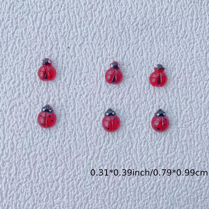 20pcs 3D Ladybug Nail Charms for Women DIY Nail Accessories Home Salon
