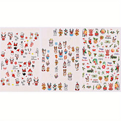 Christmas Nail Art Stickers Santa Claus Snowflake Nail Decals
