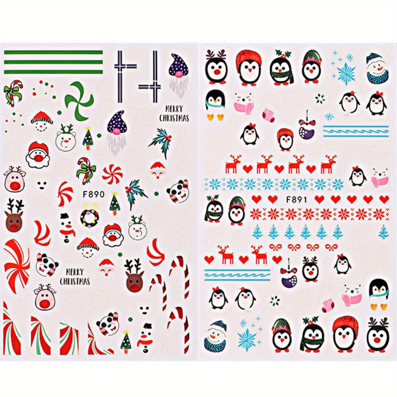 Christmas Nail Art Stickers Santa Claus Snowflake Nail Decals