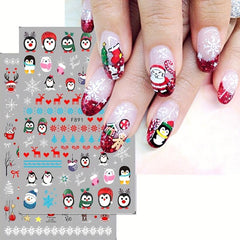 Christmas Nail Art Stickers Santa Claus Snowflake Nail Decals