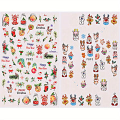 Christmas Nail Art Stickers Santa Claus Snowflake Nail Decals