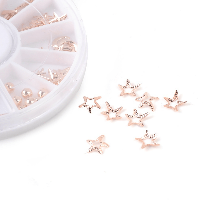 Rose Starfish Shell Nail Studs 3D Art Decoration for Nails