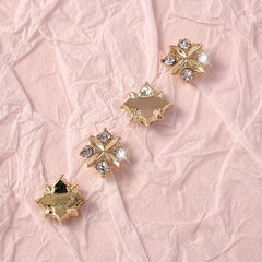 5pcs Y2K 3D Wishing Star Nail Charms With Glitter Rhinestone
