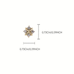 5pcs Y2K 3D Wishing Star Nail Charms With Glitter Rhinestone