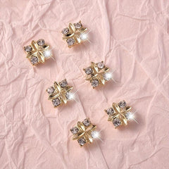 5pcs Y2K 3D Wishing Star Nail Charms With Glitter Rhinestone