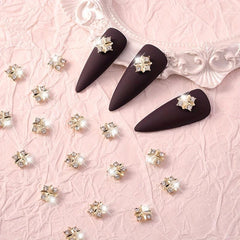 5pcs Y2K 3D Wishing Star Nail Charms With Glitter Rhinestone