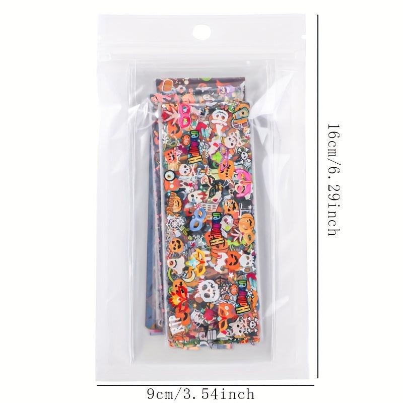 50pcs Halloween Nail Foil Transfer Stickers Starry Sky Self Adhesive Decals