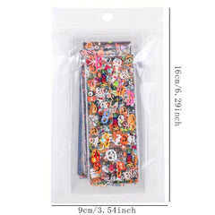 50pcs Halloween Nail Foil Transfer Stickers Starry Sky Self Adhesive Decals