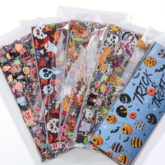 50pcs Halloween Nail Foil Transfer Stickers Starry Sky Self Adhesive Decals