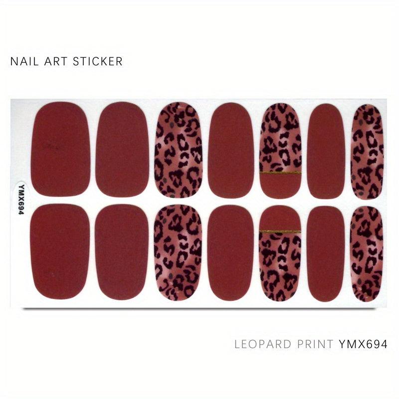 Leopard Print Nail Stickers Self Adhesive Manicure Kits 1 Sheet