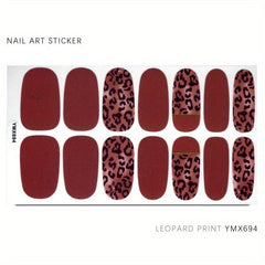 Leopard Print Nail Stickers Self Adhesive Manicure Kits 1 Sheet