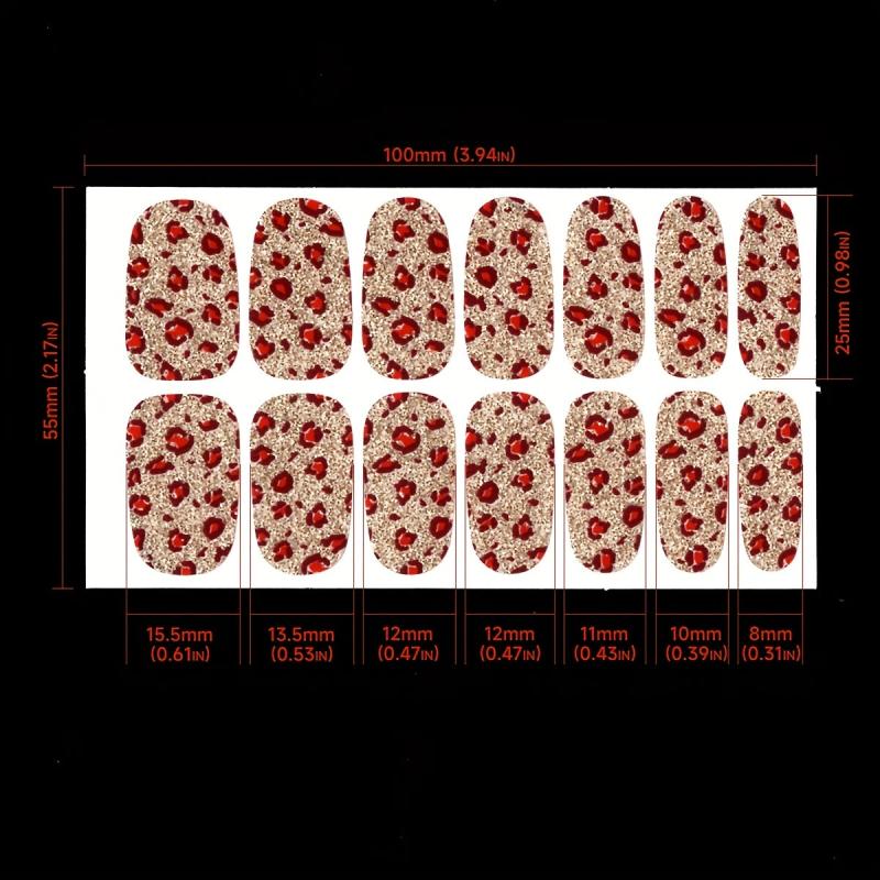 Leopard Print Nail Stickers Self Adhesive Manicure Kits 1 Sheet
