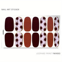Leopard Print Nail Stickers Self Adhesive Manicure Kits 1 Sheet