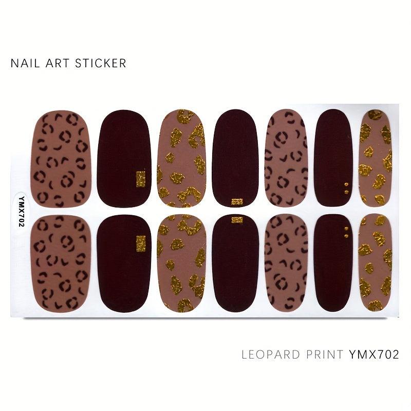 Leopard Print Nail Stickers Self Adhesive Manicure Kits 1 Sheet