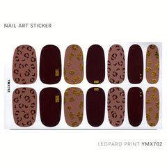 Leopard Print Nail Stickers Self Adhesive Manicure Kits 1 Sheet