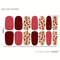Leopard Print Nail Stickers Self Adhesive Manicure Kits 1 Sheet
