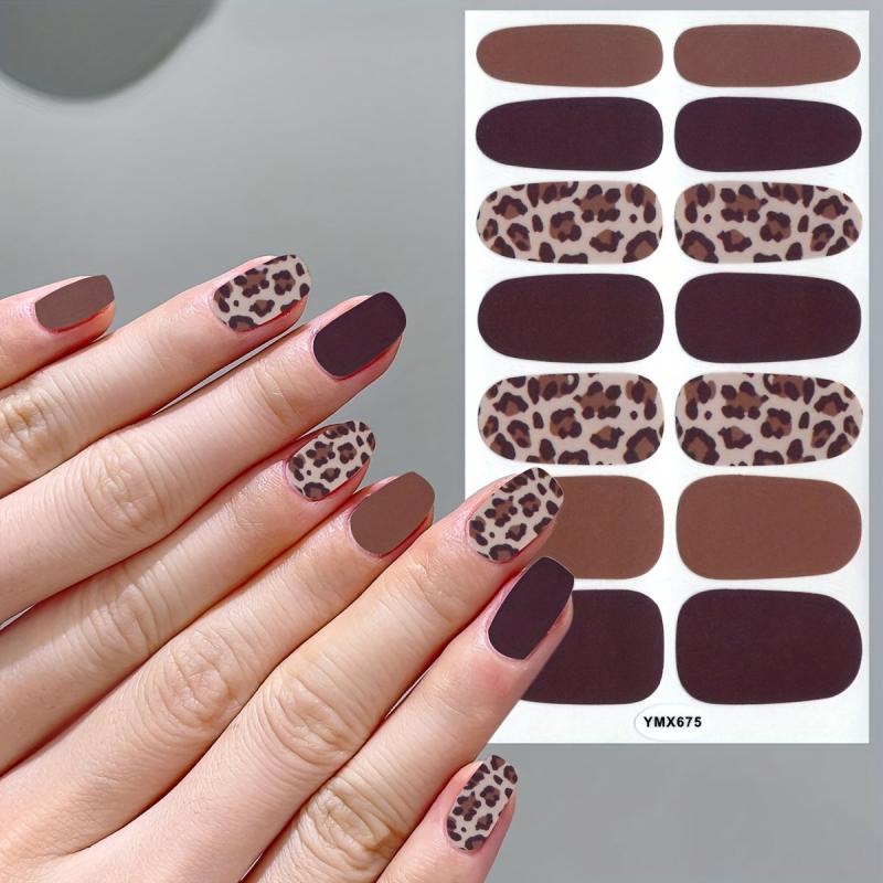 Leopard Print Nail Stickers Self Adhesive Manicure Kits 1 Sheet